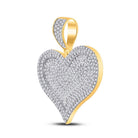 10kt Yellow Gold Men's Heart Diamond Charm Pendant - 1 Cttw - Splendid Jewellery