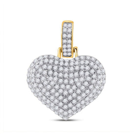 10kt Yellow Gold Men's Heart Diamond Charm Pendant - 1/2 Cttw - Splendid Jewellery - Splendid Jewellery