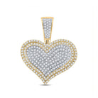 10kt Yellow Gold Men's Heart Diamond Charm Pendant - 3/4 Cttw - Splendid Jewellery
