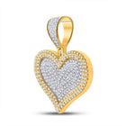 10kt Yellow Gold Men's Heart Diamond Charm Pendant - 3/4 Cttw - Splendid Jewellery