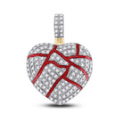 10kt Yellow Gold Men's Heart Diamond Charm Pendant - Captivating Love Sparkle - Splendid Jewellery