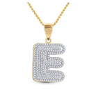 10kt Yellow Gold Men's Initial E Diamond Charm Pendant - 5/8 Ct.t.w. - Splendid Jewellery