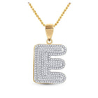 10kt Yellow Gold Men's Initial E Diamond Charm Pendant - 5/8 Ct.t.w. - Splendid Jewellery
