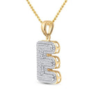 10kt Yellow Gold Men's Initial E Diamond Charm Pendant - 5/8 Ct.t.w. - Splendid Jewellery
