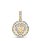 10kt Yellow Gold Men's Lion Face Diamond Charm Pendant - 1/2 Cttw - Splendid Jewellery