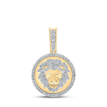 Load image into Gallery viewer, 10kt Yellow Gold Men's Lion Face Diamond Charm Pendant - 1/2 Cttw - Splendid Jewellery