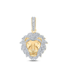 10kt Yellow Gold Men's Lion Face Diamond Charm Pendant - 1/3 Cttw - Splendid Jewellery