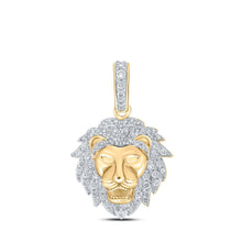 Load image into Gallery viewer, 10kt Yellow Gold Men's Lion Face Diamond Charm Pendant - 1/3 Cttw - Splendid Jewellery