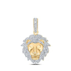 10kt Yellow Gold Men's Lion Face Diamond Charm Pendant - 1/3 Cttw - Splendid Jewellery