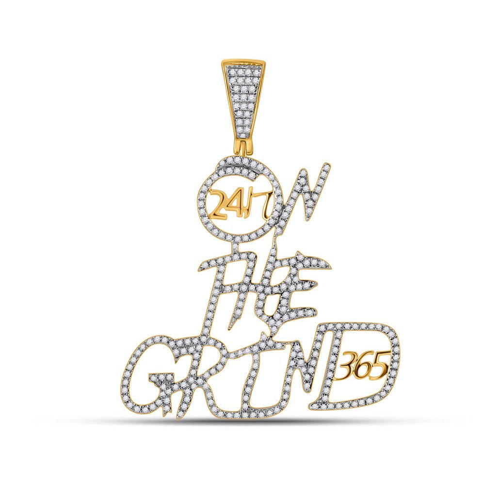 10kt Yellow Gold Men's On The Grind Diamond Charm Pendant - 3/4 Cttw | Splendid Jewellery - Splendid Jewellery