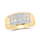 10kt Yellow Gold Mens Princess Diamond Band Ring 1 Cttw | Regal Elegance - Splendid Jewellery