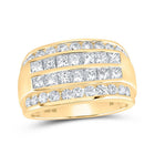 10kt Yellow Gold Mens Princess Diamond Band Ring - Exquisite Elegance - Splendid Jewellery