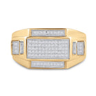10kt Yellow Gold Men's Rectangle Cluster Diamond Ring - 1/4 Cttw product Top View from Splendid Jewellery