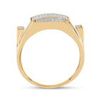 10kt Yellow Gold Men's Rectangle Cluster Diamond Ring - 1/4 Cttw - Splendid Jewellery