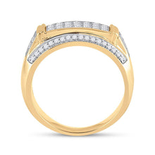 Load image into Gallery viewer, 10kt Yellow Gold Men's Rectangle Diamond Band Ring - 1 Cttw - Splendid Jewellery