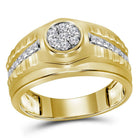 10kt Yellow Gold Men's Ribbed Cluster Diamond Ring - 1/2 Cttw - Splendid Jewellery