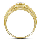10kt Yellow Gold Men's Ribbed Cluster Diamond Ring - 1/2 Cttw - Splendid Jewellery