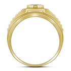 10kt Yellow Gold Men's Ribbed Cluster Diamond Ring - 1/2 Cttw - Splendid Jewellery