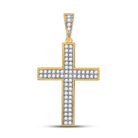 10kt Yellow Gold Men's Roman Cross Diamond Charm Pendant - 3/4 Cttw - Splendid Jewellery