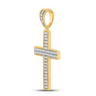 10kt Yellow Gold Men's Roman Cross Diamond Charm Pendant - 3/4 Cttw - Splendid Jewellery