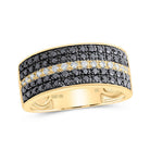10kt Yellow Gold Men's Round Black Diamond Band Ring - 1 Cttw | Splendid Jewellery - Splendid Jewellery