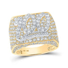 10kt Yellow Gold Mens Round Diamond 100 Emoji Statement Band Ring - Dazzling Brilliance - Splendid Jewellery