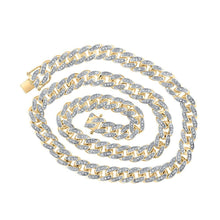 Load image into Gallery viewer, 10kt Yellow Gold Men's Round Diamond 18 - inch Cuban Link Chain Necklace - A Dazzling Statement Piece by Splendid Jewellery - Splendid Jewellery