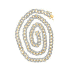 10kt Yellow Gold Men's Round Diamond 20 - inch Cuban Link Chain Necklace - Exquisite Brilliance - Splendid Jewellery
