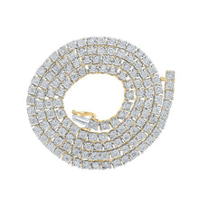 Load image into Gallery viewer, 10kt Yellow Gold Men's Round Diamond 20 - inch Link Chain Necklace - Exquisite Brilliance - Splendid Jewellery