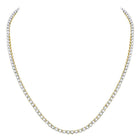 10kt Yellow Gold Men's Round Diamond 20-inch Single Row Link Chain Necklace - 9 Cttw - Top View