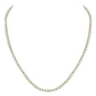 10kt Yellow Gold Men's Round Diamond 20 - inch Single Row Link Chain Necklace - 9 Cttw - Splendid Jewellery