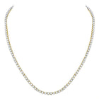 10kt Yellow Gold Men's Round Diamond 20 - inch Single Row Link Chain Necklace - 9 Cttw - Splendid Jewellery