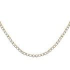 10kt Yellow Gold Men's Round Diamond 20-inch Single Row Link Chain Necklace - 9 Cttw - Side View