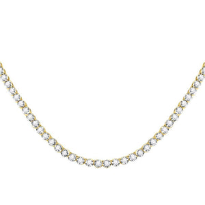 10kt Yellow Gold Men's Round Diamond 20 - inch Single Row Link Chain Necklace - 9 Cttw - Splendid Jewellery