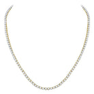 10kt Yellow Gold Men's Round Diamond 20 - inch Single Row Link Chain Necklace - 9 Cttw - Splendid Jewellery