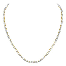 Load image into Gallery viewer, 10kt Yellow Gold Men's Round Diamond 20 - inch Single Row Link Chain Necklace - 9 Cttw - Splendid Jewellery