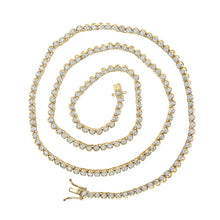 Load image into Gallery viewer, 10kt Yellow Gold Men's Round Diamond 20 - inch Single Row Tennis Chain Necklace - 5 Cttw | Splendid Jewellery - Splendid Jewellery