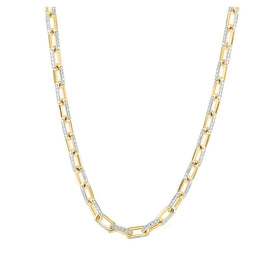 10kt Yellow Gold Mens Round Diamond 22 - inch Anchor Link Chain Necklace - Luxurious Brilliance - Splendid Jewellery