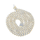 10kt Yellow Gold Men's Round Diamond 22 - inch Cuban Link Chain Necklace - 15 Cttw | Exquisite Brilliance - Splendid Jewellery