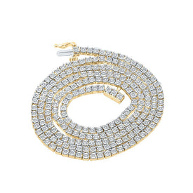 10kt Yellow Gold Men's Round Diamond 24 - inch Chain Necklace - Exquisite Brilliance - Splendid Jewellery