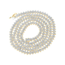 Load image into Gallery viewer, 10kt Yellow Gold Men's Round Diamond 24 - inch Link Chain Necklace - 8 Cttw | Luxurious Brilliance - Splendid Jewellery