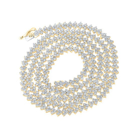 10kt Yellow Gold Men's Round Diamond 24 - inch Link Chain Necklace - 8 Cttw | Luxurious Brilliance - Splendid Jewellery