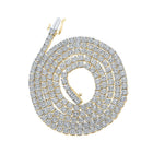 10kt Yellow Gold Men's Round Diamond 24 - inch Link Chain Necklace - Exquisite Brilliance - Splendid Jewellery