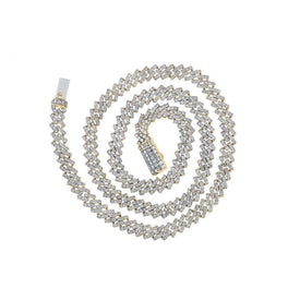 10kt Yellow Gold Men's Round Diamond 24 - inch Link Chain Necklace - Exquisite Brilliance - Splendid Jewellery