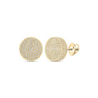 10kt Yellow Gold Men's Round Diamond 3D Circle Earrings - Captivating Brilliance - Splendid Jewellery