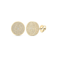 Load image into Gallery viewer, 10kt Yellow Gold Men's Round Diamond 3D Circle Earrings - Captivating Brilliance - Splendid Jewellery
