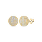 10kt Yellow Gold Men's Round Diamond 3D Circle Earrings - Captivating Brilliance - Splendid Jewellery