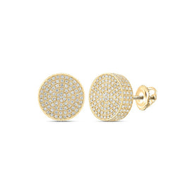 10kt Yellow Gold Men's Round Diamond 3D Circle Earrings - Captivating Brilliance - Splendid Jewellery