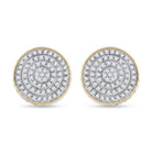 10kt Yellow Gold Men's Round Diamond 3D Disk Circle Earrings - Captivating Brilliance - Splendid Jewellery