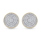 10kt Yellow Gold Men's Round Diamond 3D Disk Circle Earrings - Captivating Brilliance - Splendid Jewellery